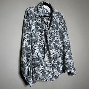 White Stag Gray‎ Leopard Print Button Down Size XL 16/18